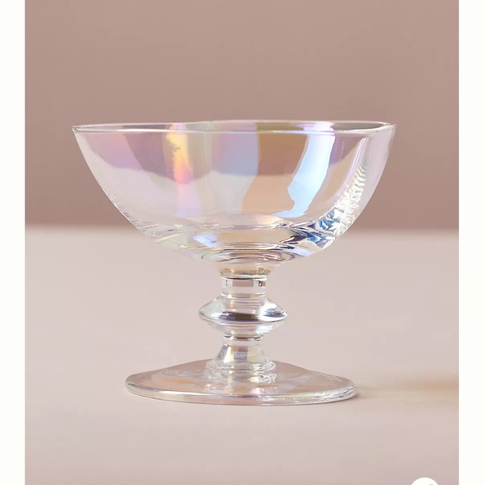 Anthropologie ❤️HOST PICK❤️ “Valeria Heart Coupe glass in Pearl" NWT - Picture 2 of 3